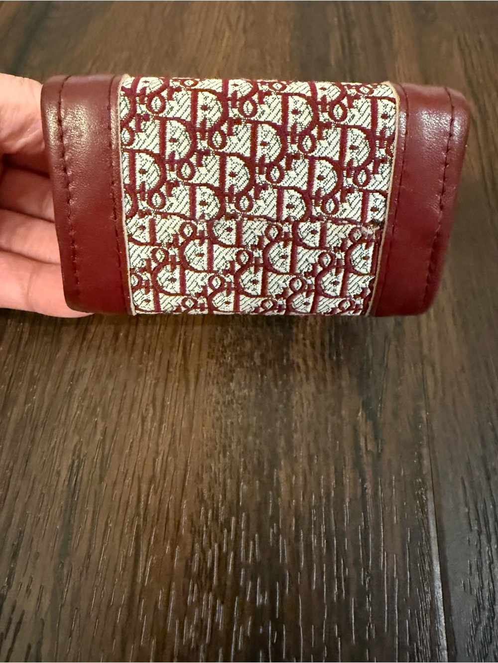 Vintage Christian Dior Oblique Coin Purse / Small Clutch – Bordeaux 🌸 - Picture 4 of 8